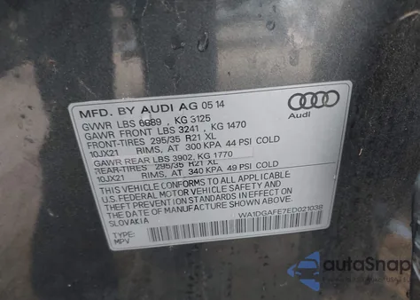 2014 Audi Q7 3.0T S Line Prestige from USA, damaged, VIN WA1DGAFE7ED021038
